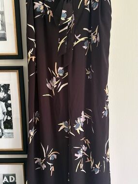 a new day Black Floral Maxi Skirt with Tie Waist